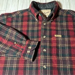 Woolrich Vintage Men’s Shacket Plaid Button Down Shirt Flannel Wool Blend Large